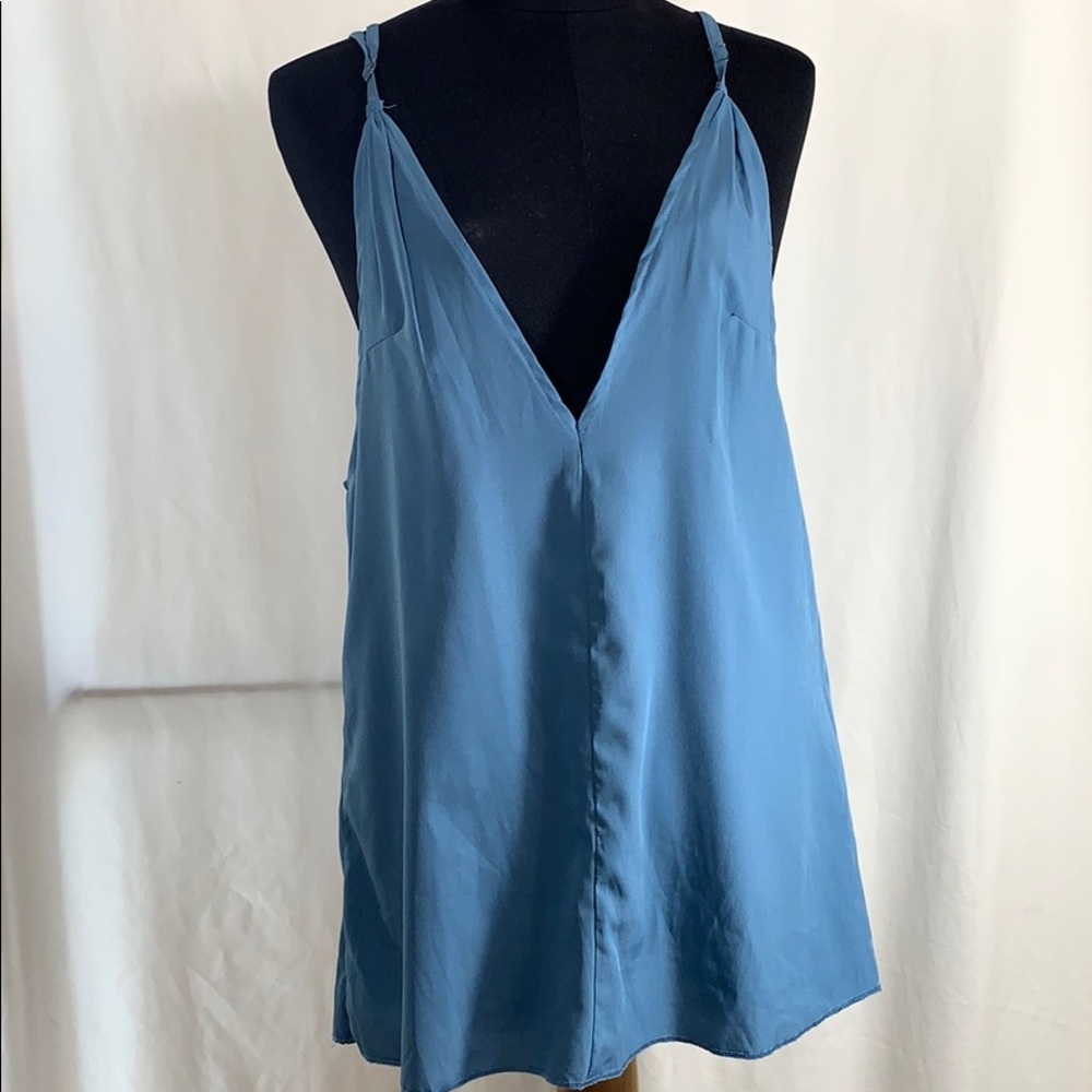 Free People One Spaghetti Strap Flowy Blue Top